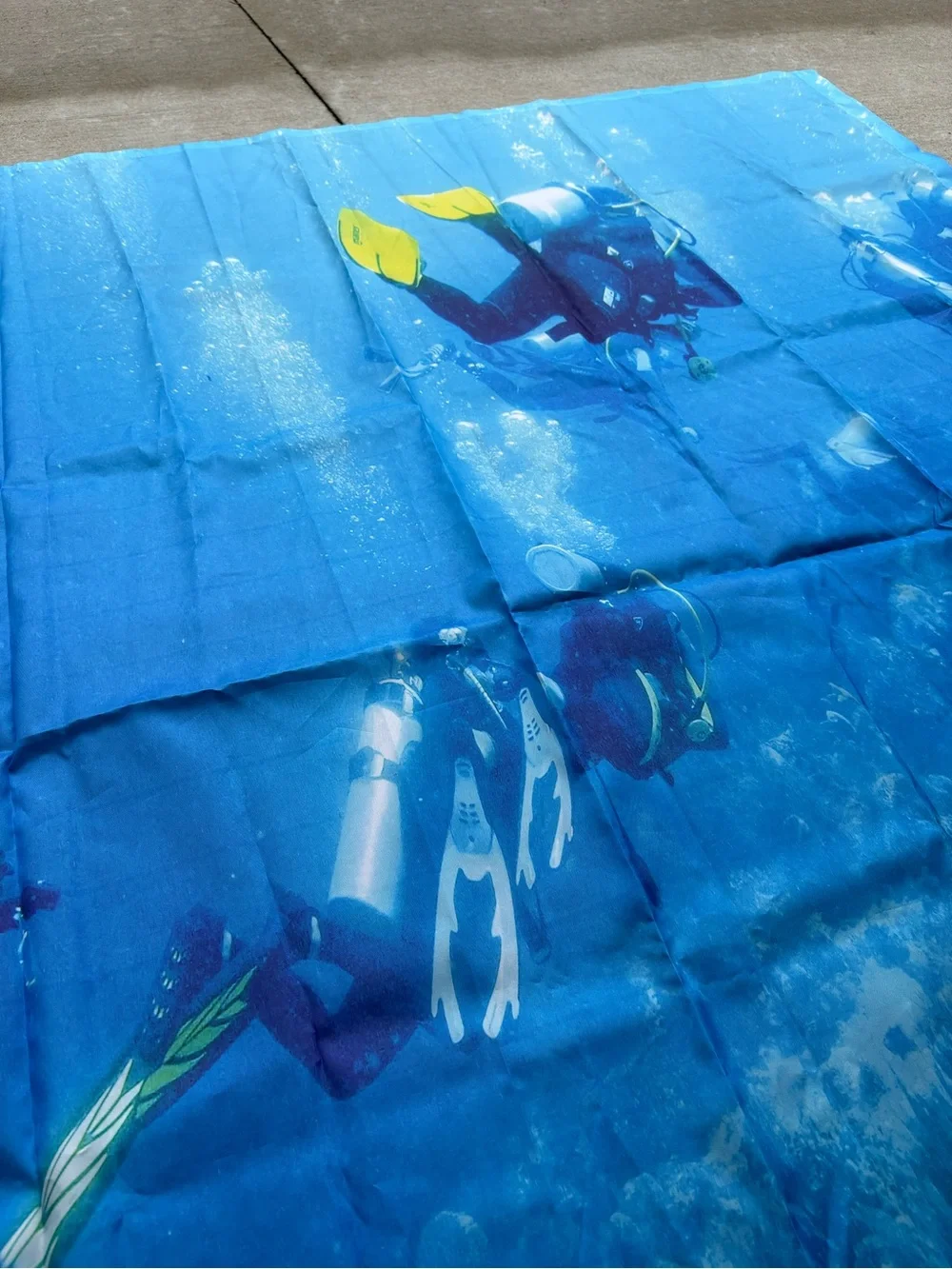 TROPICAL OCEAN SCUBA DIVING SHOWER CURTAIN